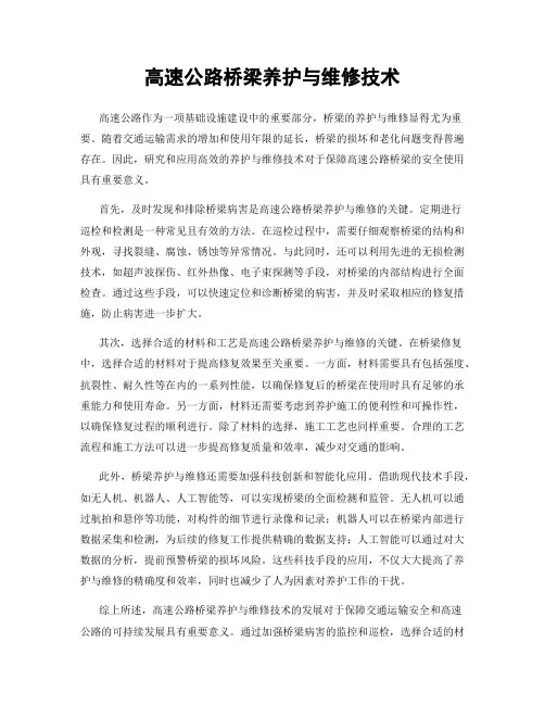高速公路桥梁养护与维修技术