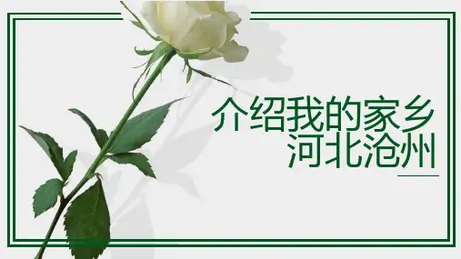 介绍我的家乡河北沧州