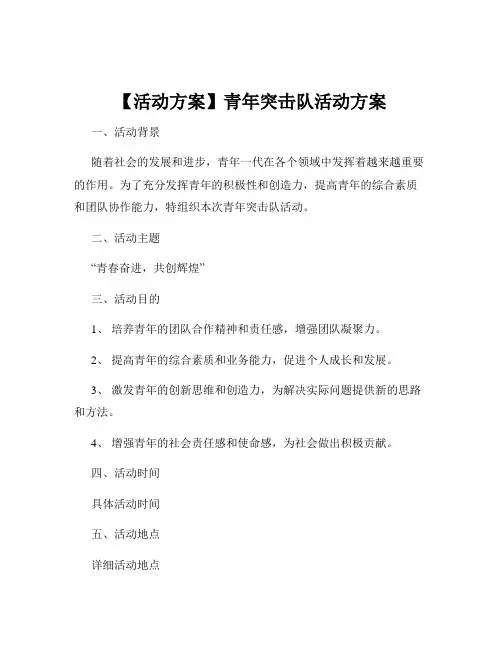 【活动方案】青年突击队活动方案