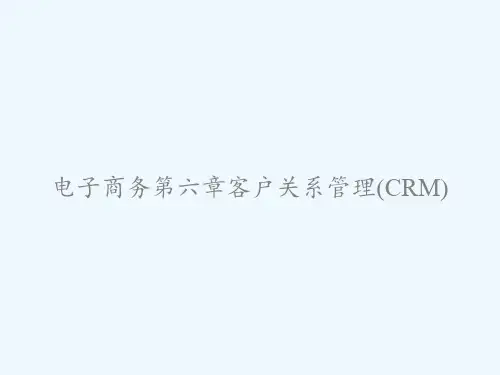 电子商务第六章客户关系管理(CRM) PPT