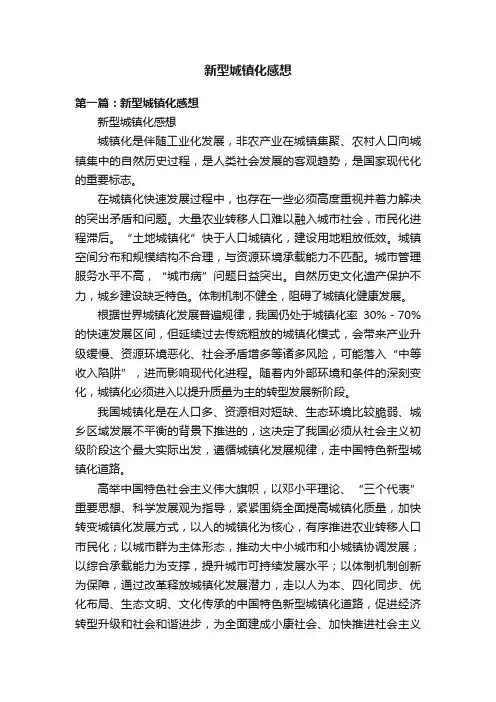 新型城镇化感想