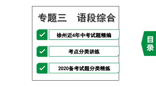 2020年徐州中考语文专题三  语段综合