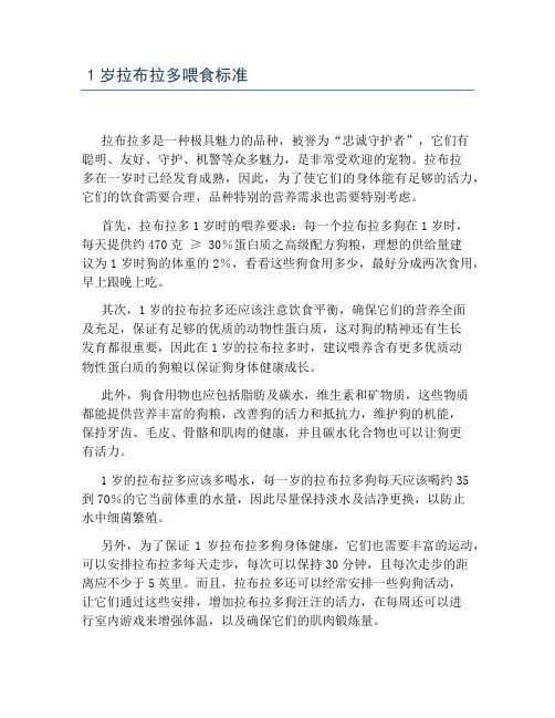 1岁拉布拉多喂食标准
