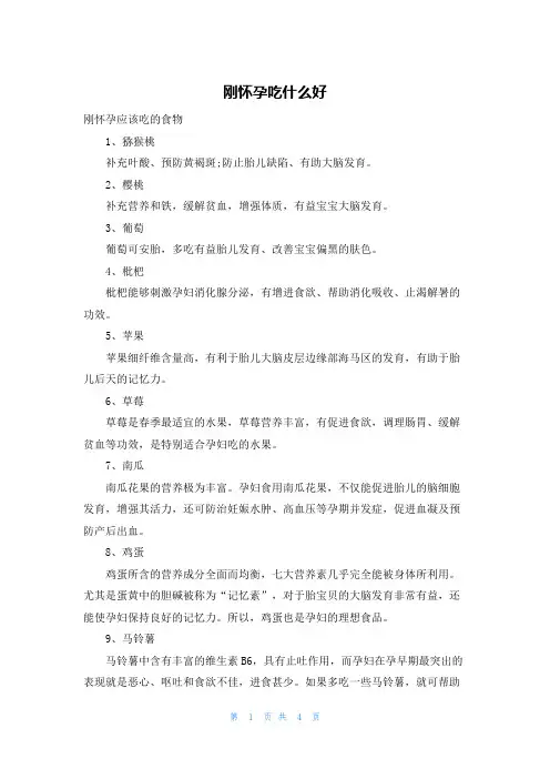 刚怀孕吃什么好