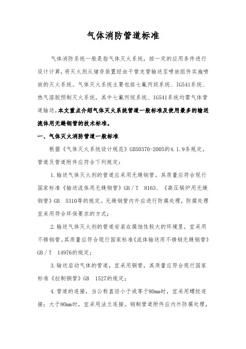 气体消防管道标准