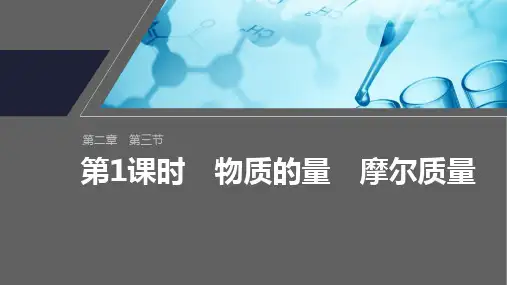 人教版高中化学必修第一册第二章《第三节 第1课时 物质的量 摩尔质量》ppt课件