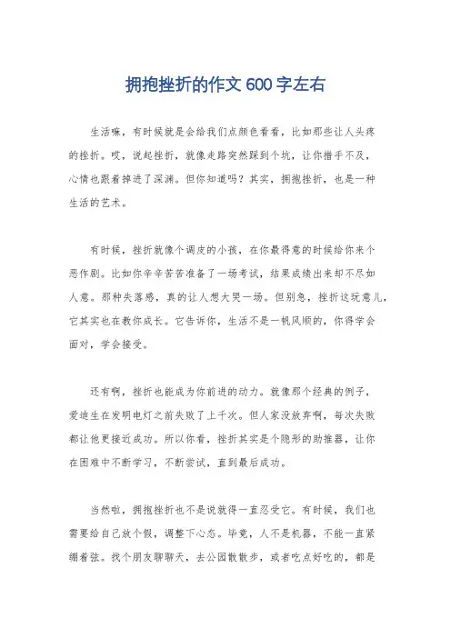 拥抱挫折的作文600字左右