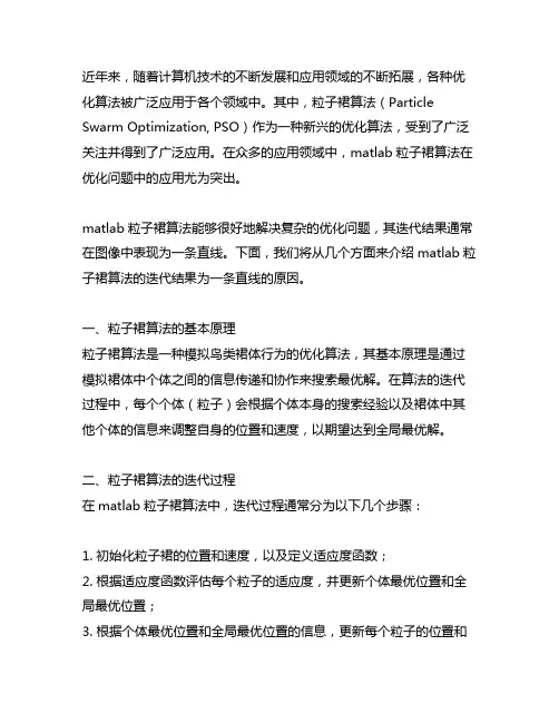 matlab粒子群算迭代结果一条直线