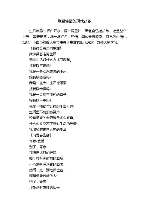 热爱生活的现代诗歌