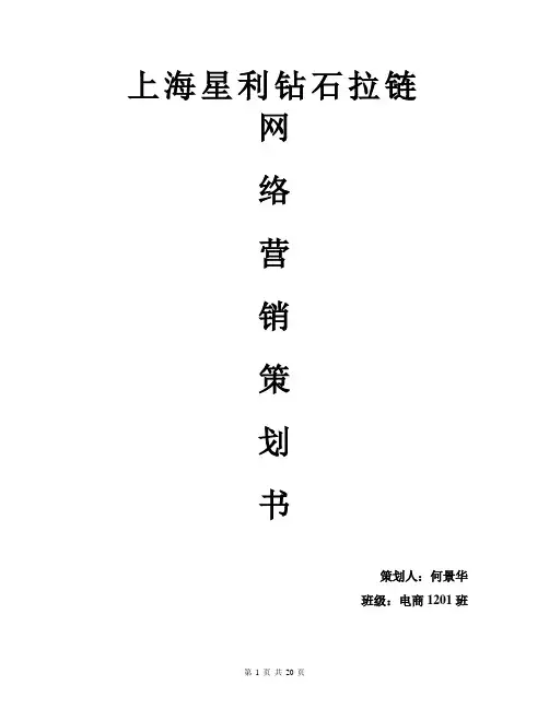 上海星利拉链网络营销策划方案