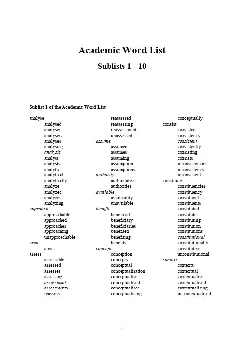 IELTS academic-word-list雅思词汇必备