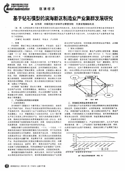 基于钻石模型的滨海新区制造业产业集群发展研究