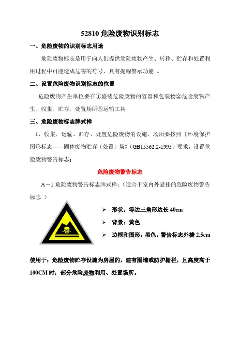 危险废物识别标志