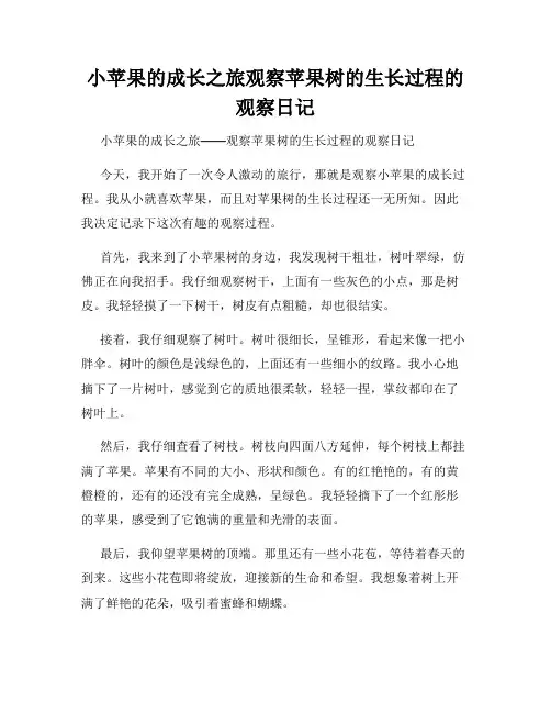 小学三年级作文小苹果的成长之旅观察苹果树的生长过程的观察日记