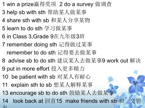 人教版英语九年级英语第十四单元词组