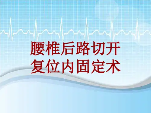 手术讲解模板：腰椎后路切开复位内固定术