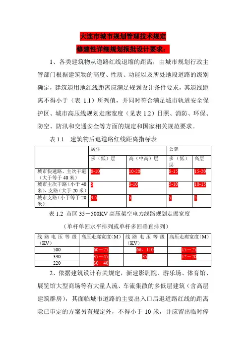 大连市城市规划管理技术规定