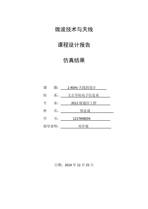 2.4GHz天线设计-仿真报告