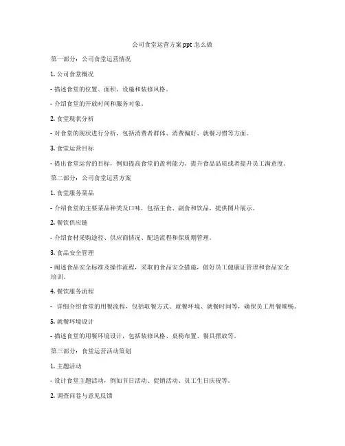 公司食堂运营方案ppt怎么做