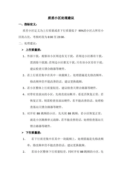 质差小区处理建议