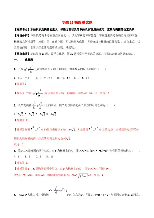 2019年高考数学艺术生百日冲刺专题01集合与常用逻辑测试题 (12)