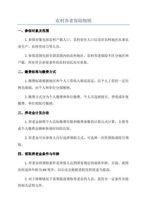 农村养老保险细则