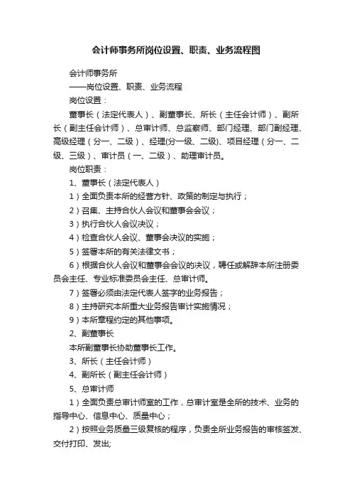 会计师事务所岗位设置、职责、业务流程图