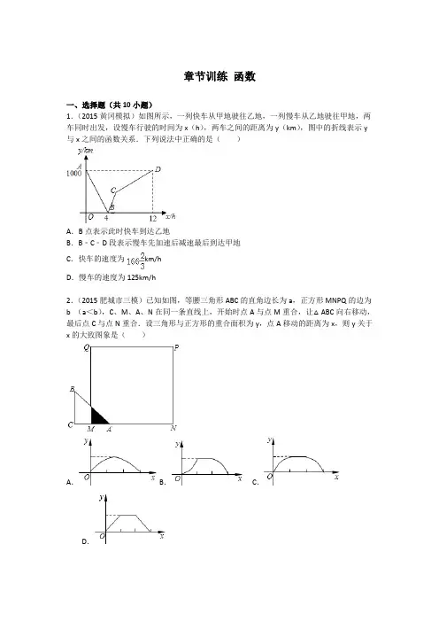 一次函数常考题含答案