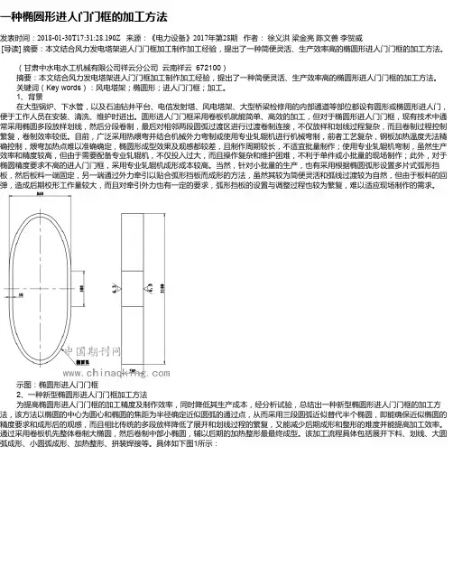 一种椭圆形进人门门框的加工方法