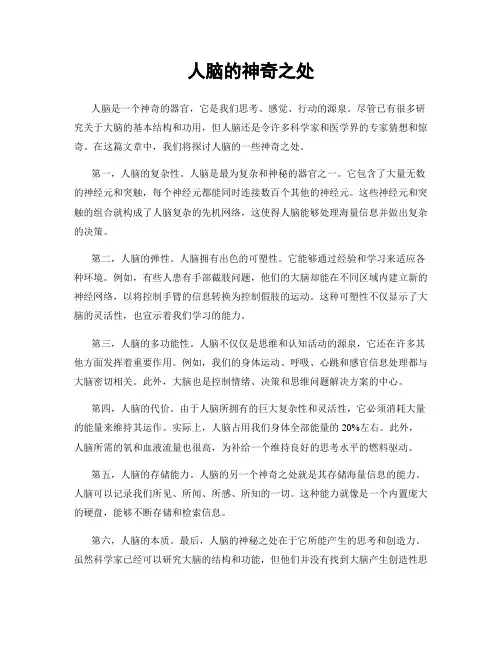 人脑的神奇之处