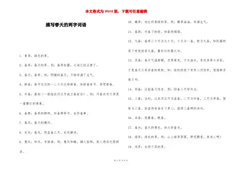 描写春天的两字词语-