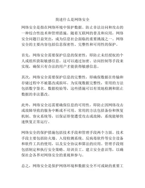 简述什么是网络安全