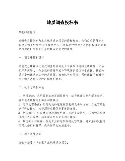 地质调查投标书