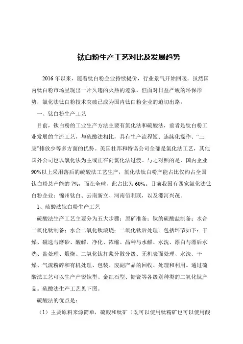 【精品文章】钛白粉生产工艺对比及发展趋势