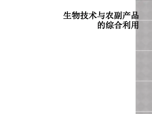 生物技术与农副产品的综合利用