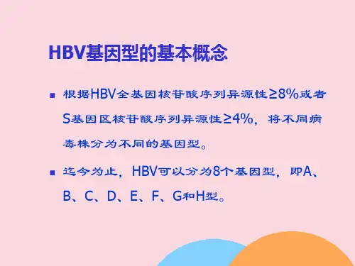HBV基因型检测及临床应用优质PPT