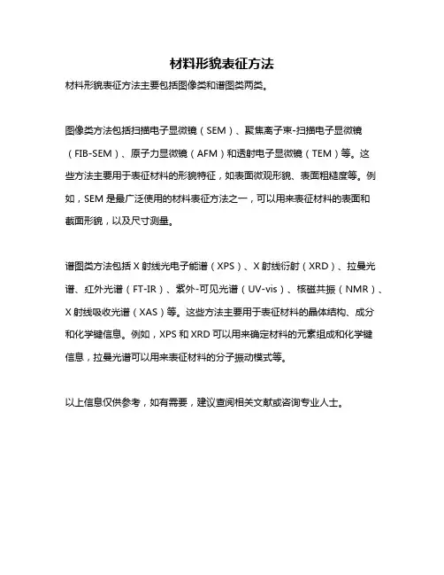 材料形貌表征方法