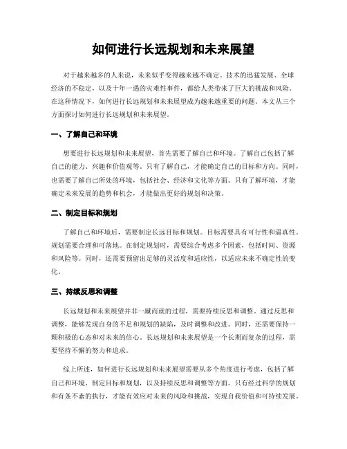 如何进行长远规划和未来展望