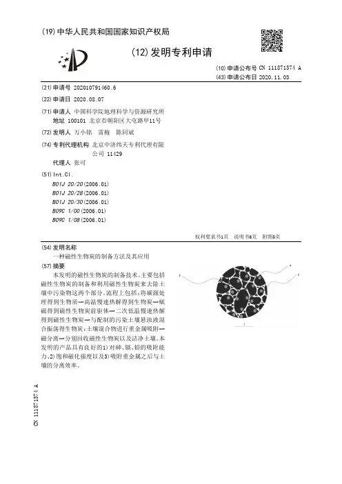 一种磁性生物炭的制备方法及其应用[发明专利]