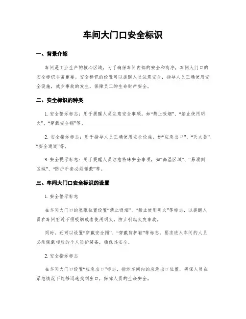 车间大门口安全标识