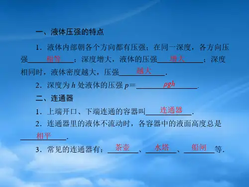九级物理第十四章二液体的压强课件人教新课标