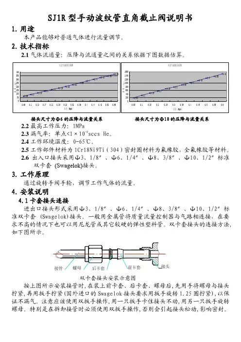 苏州科博SJ1R 型手动波纹管直角截止阀说明书