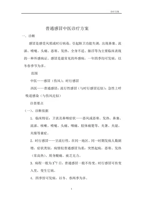 中医诊疗常规