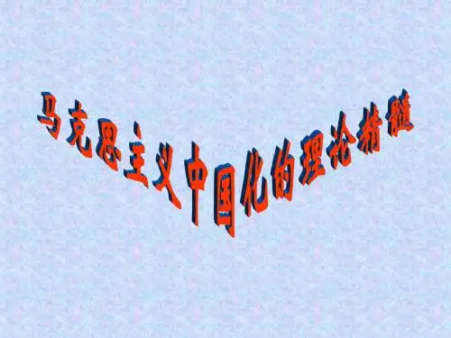 马克思主义中国化理论成果的精髓