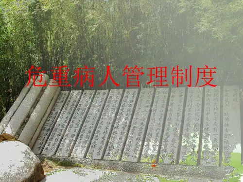 危重病人管理制度ppt课件