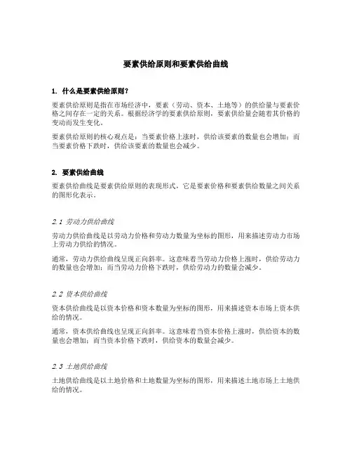 要素供给原则和要素供给曲线