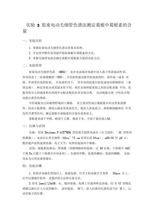 实验3测定葛根素