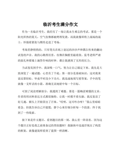临沂考生满分作文
