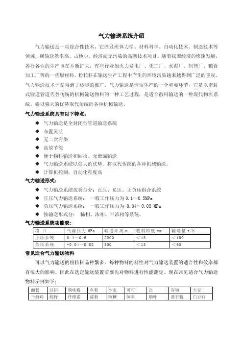 气力输送系统介绍