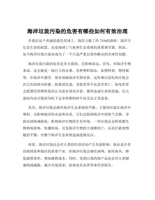 海洋垃圾污染的危害有哪些如何有效治理